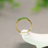 Full green Myanmar natural grade A jadeite cabochon ring