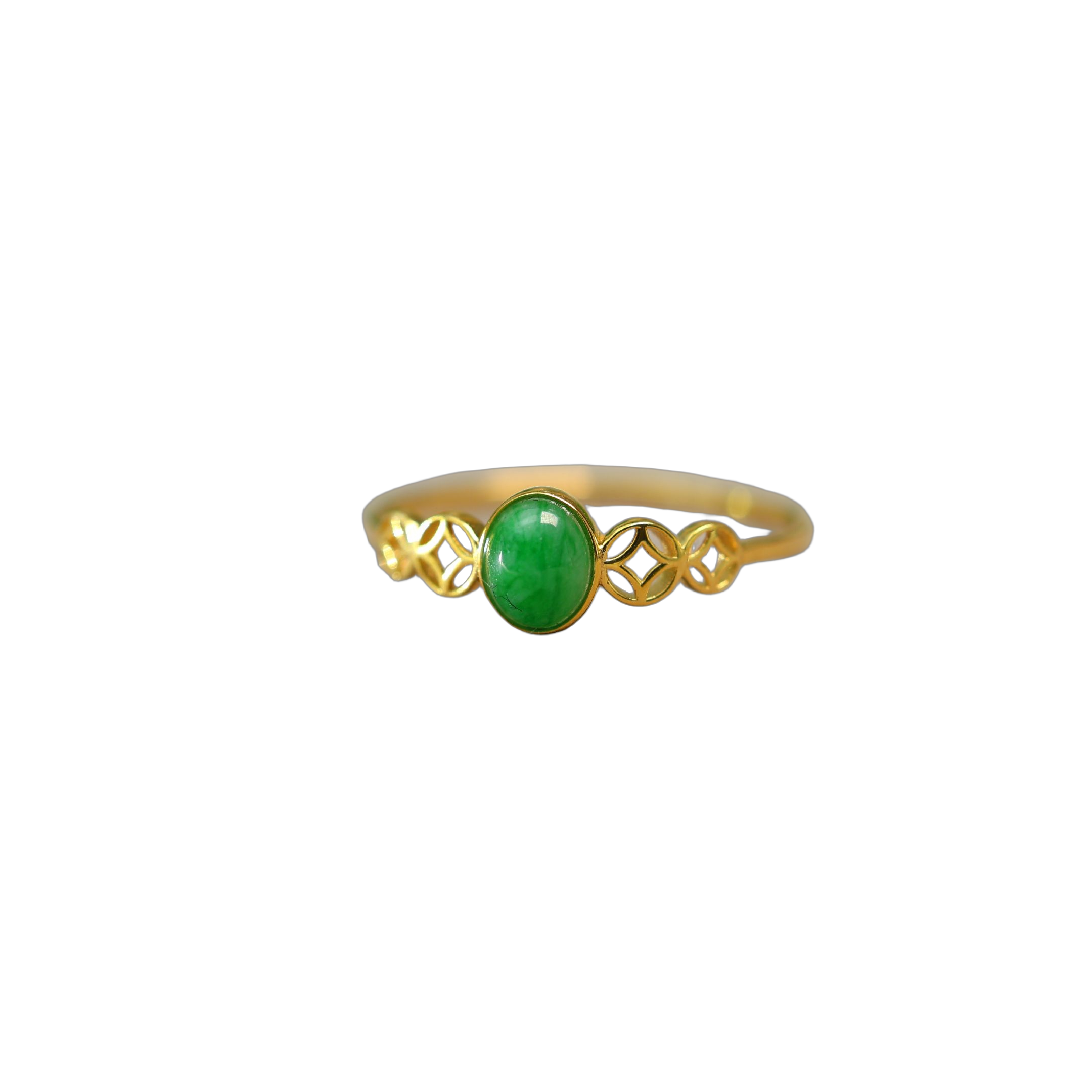 Myanmar natural grade A jadeite cabochon ring
