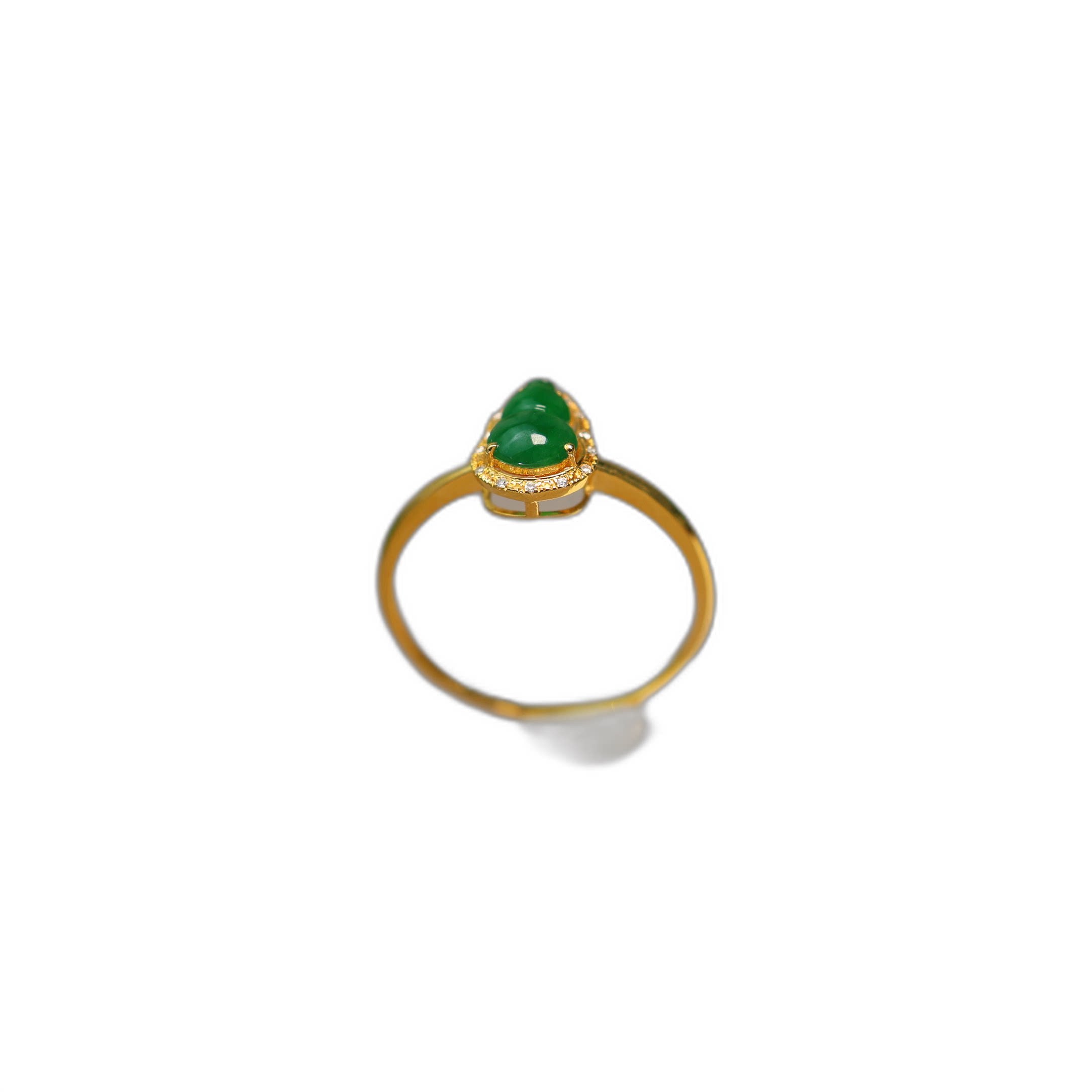 Ice Green Burmese Natural Grade A Jade Gourd Ring