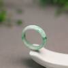 Floating Yang Green Natural Grade A Jadeite Ring on White Background