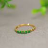 Full green Myanmar natural grade A jadeite cabochon ring
