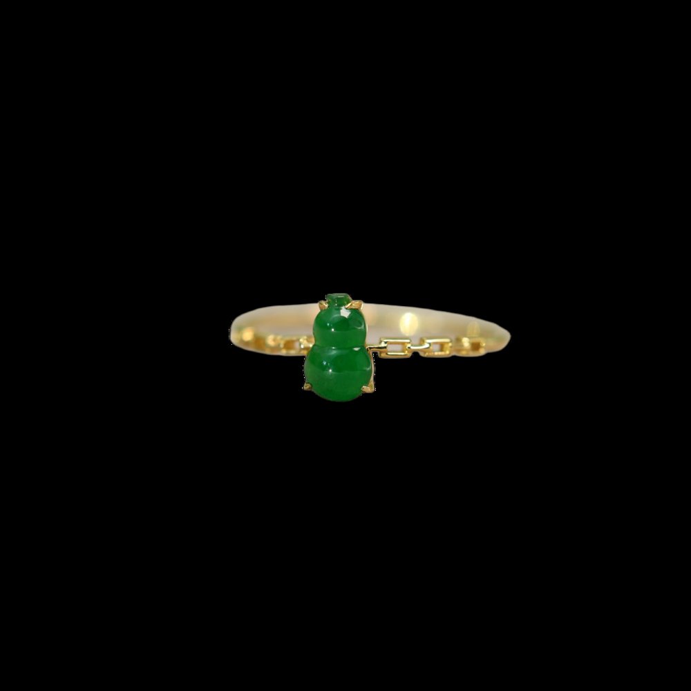 Myanmar natural grade A jade gourd ring