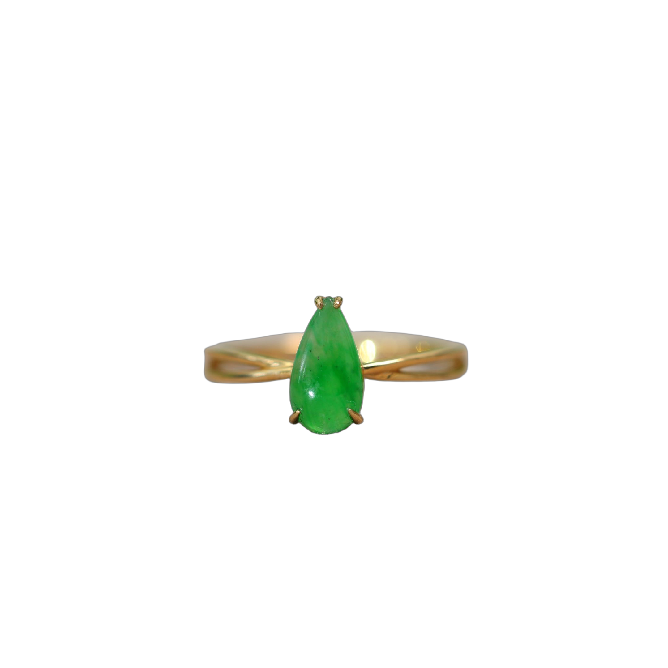 Yanglu natural grade A jade drop-shaped ring