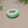 Waxy bottom Piaoyang Green Natural Grade A Jade Saddle Ring