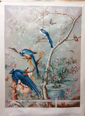 若米家居中国风纯手画花鸟油画