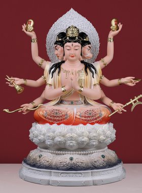 汉白玉斗姆元君神像斗姆星君像紫光圣母圆明道姥佛堂家用供奉摆件