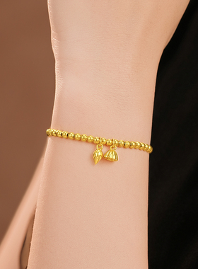 老庙优品古法金莲花手串