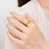 Old temple gold pure gold peridot ring with live mouth, adjustable, shining, exquisite crown, nobility, flowing fashionable temperament