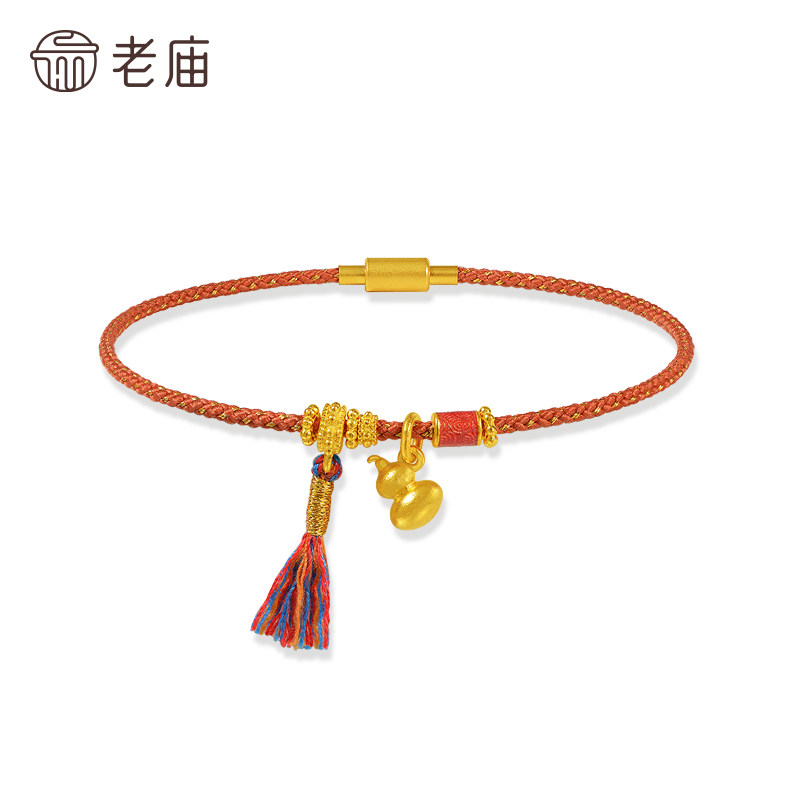 老庙黄金足金葫芦手绳饱满葫芦福禄双全红金手绳气质显白古法温润,淘宝优惠券,粉丝福利购,淘宝优惠卷