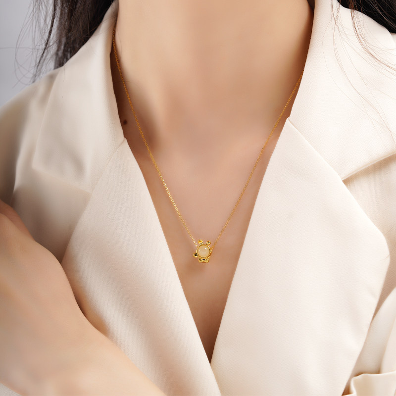 老庙黄金足金3D硬金和田玉太空生肖守护兔子挂坠金镶玉礼物正品礼,淘宝优惠券,粉丝福利购,淘宝优惠卷