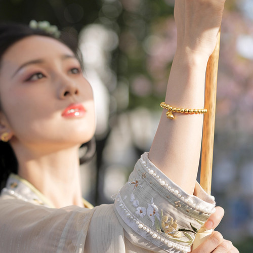老庙黄金手链足金古韵古法莲蓬串珠两世欢圆珠婚嫁 - 图2
