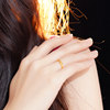 Laomiao gold pure gold 999 love ring 5G simple twist ring fashionable couple ring gift