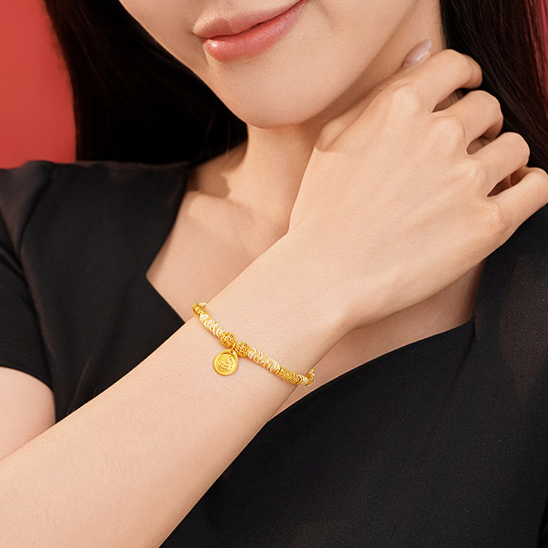 老庙黄金足金黄财神手绳古法精致招财进宝盘缠财运旺盛送礼百搭,淘宝优惠券,粉丝福利购,淘宝优惠卷