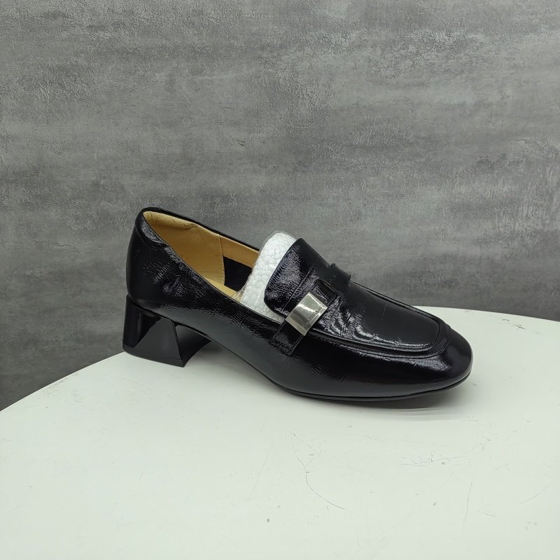 品牌撤柜真皮女鞋2025新款春季牛皮英伦风方头粗跟中跟乐福鞋单鞋,淘宝优惠券,粉丝福利购,淘宝优惠卷