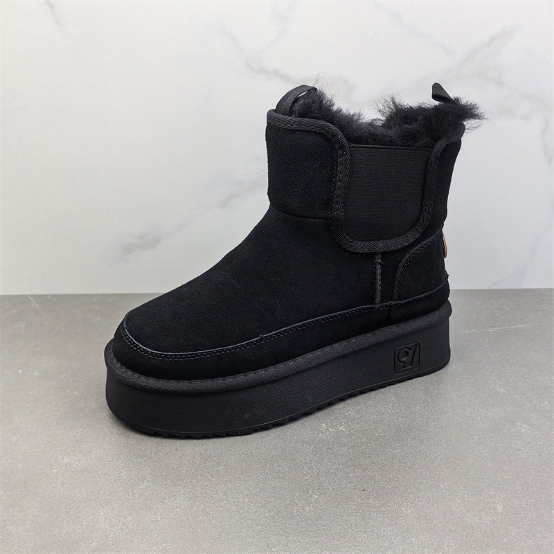 品牌断码真皮靴子女2024新款冬款磨砂皮圆头松糕底羊毛雪地靴短靴,淘宝优惠券,粉丝福利购,淘宝优惠卷