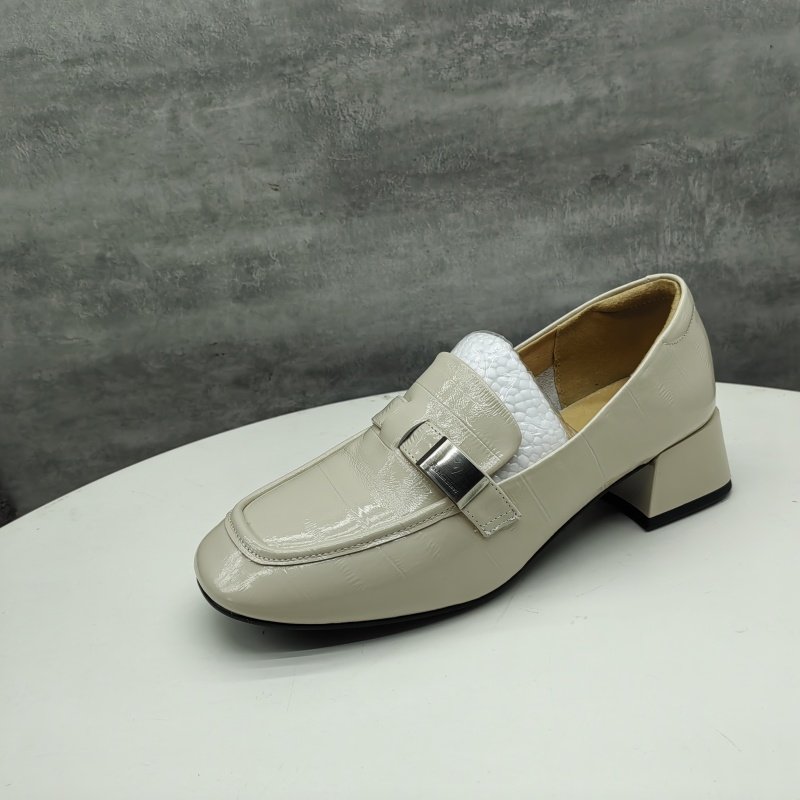 品牌撤柜真皮女鞋2025新款春季牛皮英伦风方头粗跟中跟乐福鞋单鞋,淘宝优惠券,粉丝福利购,淘宝优惠卷