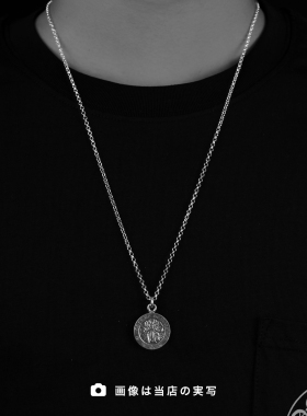 中古925银天使圆盘吊坠高街配饰个性嘻哈男女明星