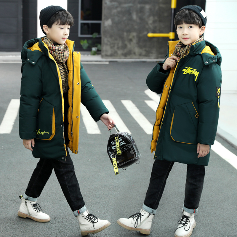 2021冬季新款男大童棉服加长加肥加厚儿童羽绒棉衣外套一件 - 图3