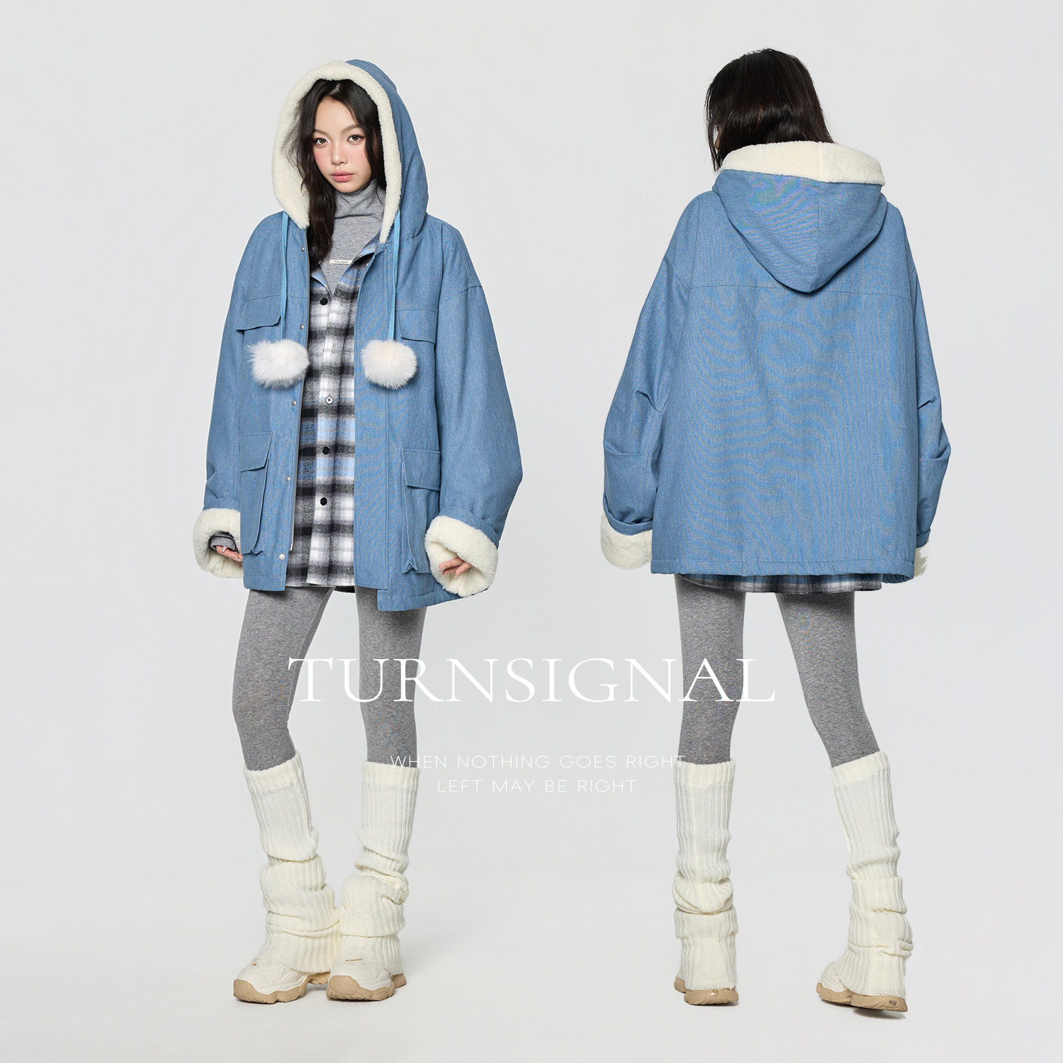 TurnSignal时尚连帽派克服外套女冬季加厚中长款宽松保暖工装外套,淘宝优惠券,粉丝福利购,淘宝优惠卷