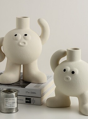 My1919丑萌大脚丫陶瓷花瓶 简约百搭超可爱插花花器水培植物花瓶