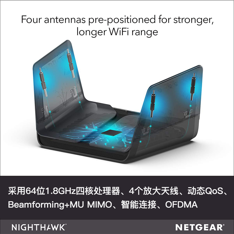 wifi 千兆无线家用路由器穿墙高速 5g 双频路由器光纤 WiFi6 AX6000M Stream 8 RAX80 NETGEAR wifi 千兆无线家用路由器穿墙高速 5g 双频路由器光纤 WiFi6 AX6000M Stream 8 RAX80 NETGEAR