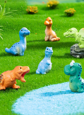 马年手工蛋糕仿真小恐龙动物园艺造景diy装饰品配件微景观小摆件