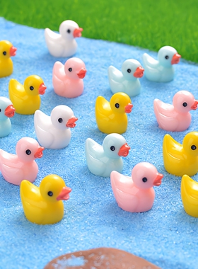 微景观迷你仿真小鸭子摆件盆景造景配件小黄鸭装饰蛋糕拍照静物