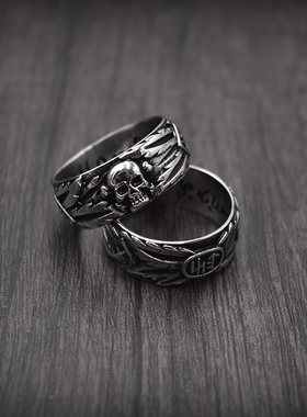 复刻欧美风钛钢骷髅戒指