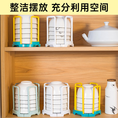 可伸缩碗碟收纳架家用厨房碗柜盘子碗盆沥水架旋转伸缩碟子置物架 - 图2