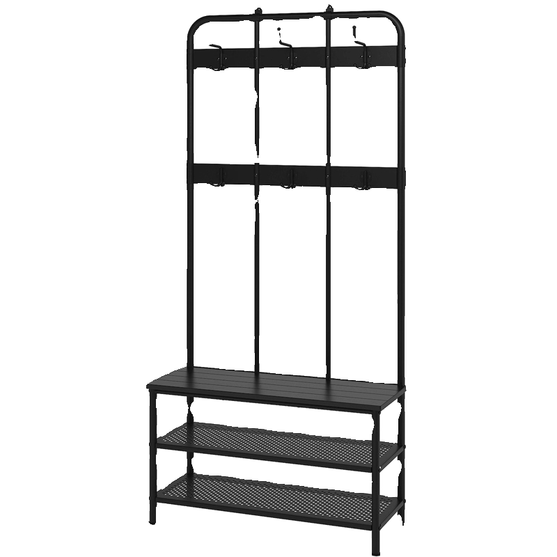 IKEA宜家佩尼格储鞋长凳附衣帽架黑色193x37x90cm家用落地挂衣架 - 图3