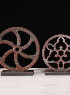 齿轮木质复古怀旧客厅玄关书架