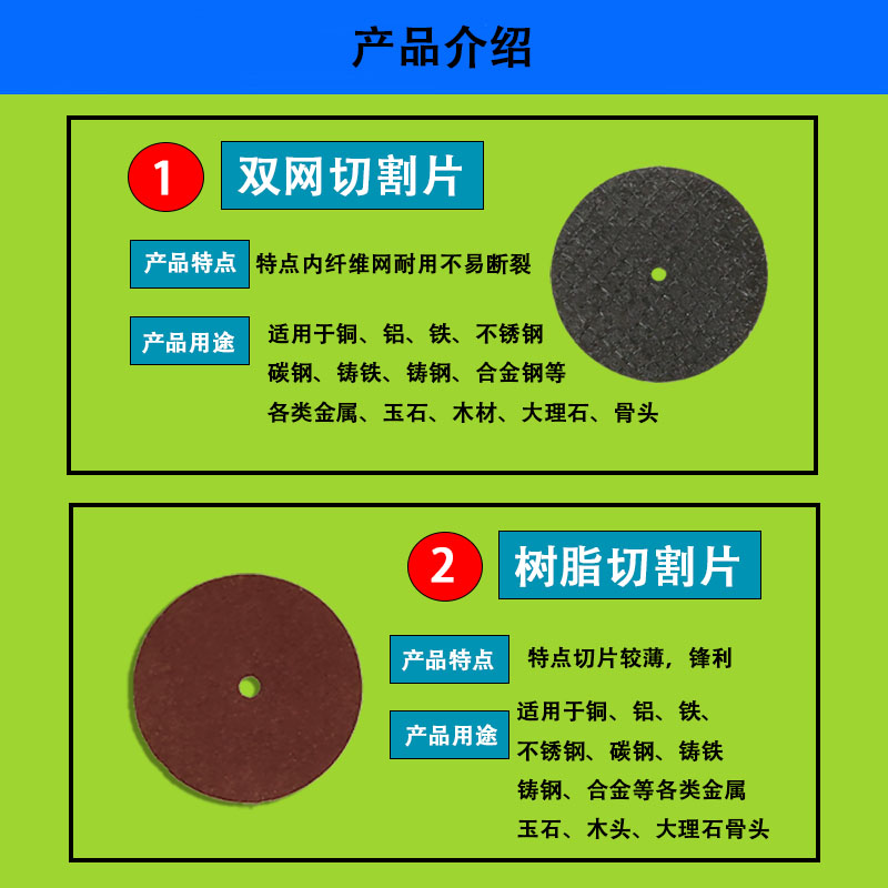 树脂切割片不锈钢迷你小型厚度2mm砂轮片薄铁钢电磨DIY双网切割片 - 图2