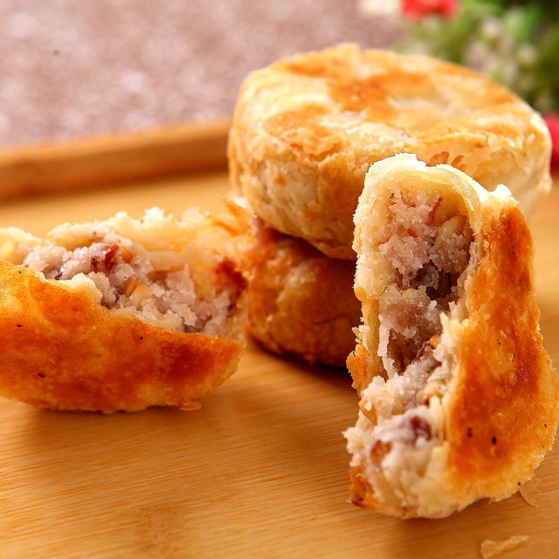 杭州特产传统苏式土月饼塘栖法根多口味手工酥皮中秋送老人老月饼