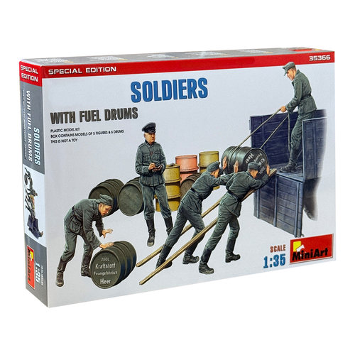 恒辉模型 Miniart 35366  1/35 装载人员 附燃油桶 拼装兵人模型 - 图3