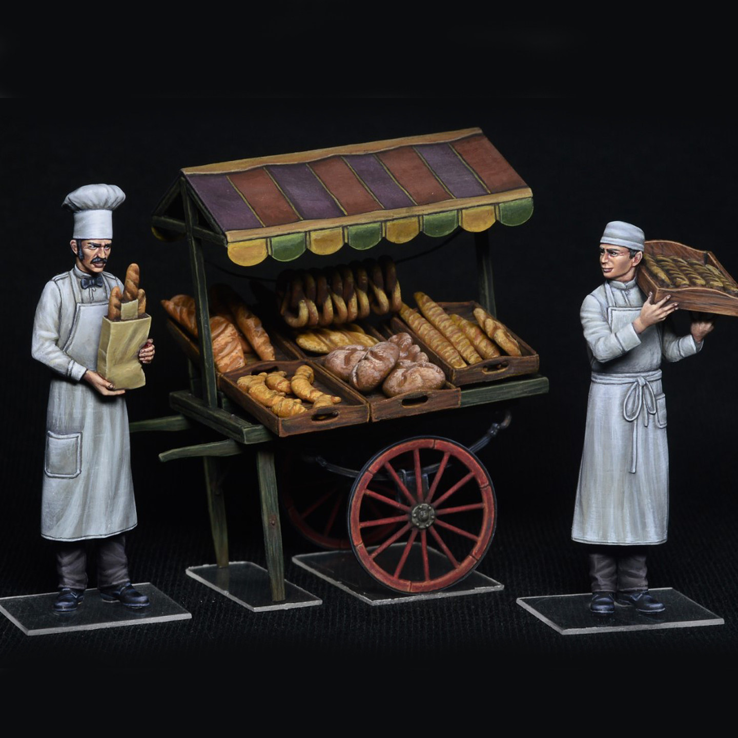 恒辉 Miniart 38074 1/35 场景制作 面包师与售卖手推车 拼装模型,淘宝优惠券,粉丝福利购,淘宝优惠卷