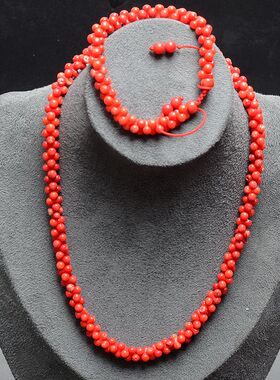 新款个性百搭红海竹石项链