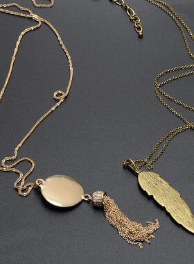 欧美新款时尚个性水晶宝石毛衣链