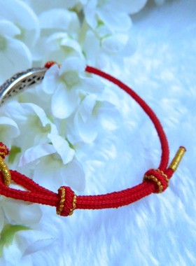 一条銀鱼手链新年幸运红绳年年有鱼手链定制款