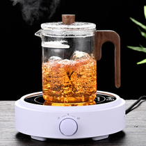 Heat resistant wood Crescent Cup Glass Home Tea Water Separation Filter Bubble Flower Green Tea Cooking Tea With Lid Thickened Cooking Teapot