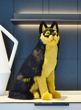 仿真猫狼狗王纯手工艺饰品摆件静态动物模型摄影道具