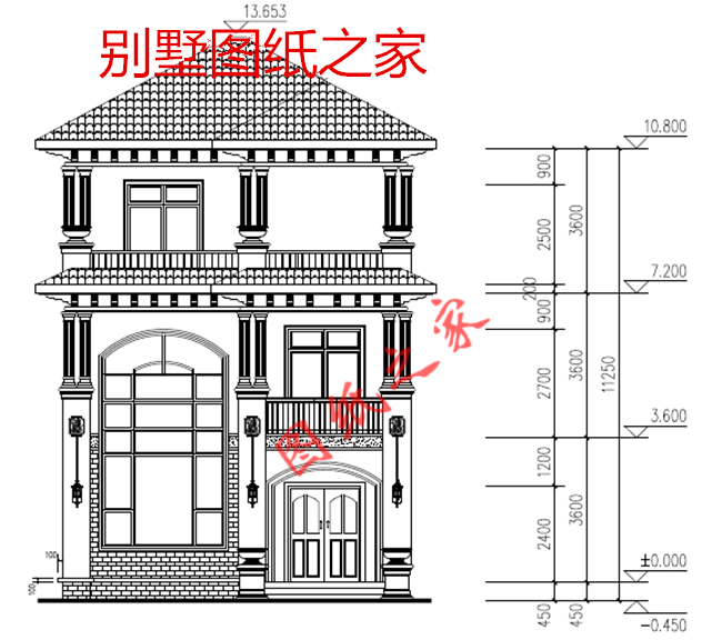 2019三层新款豪华欧式别墅设计图纸 农村自建房建筑施工图全套带 - 图2