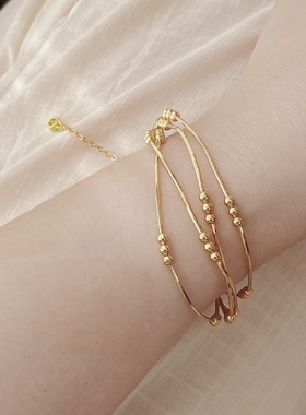 上新9折 多层珠珠链手串珠子手链女轻奢小众设计感高级气质手饰