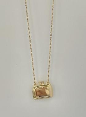 复古香水瓶金属极简高级感毛衣链