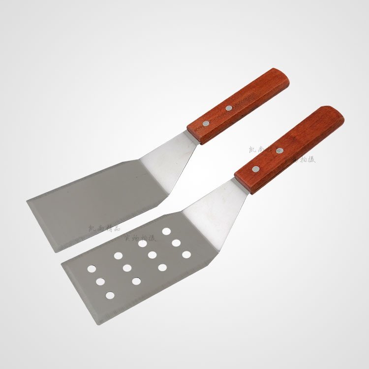 不锈钢料理铲铁板烧牛排扒铲披比萨生煎铲煎饼铲子压铲手抓饼工具 - 图1