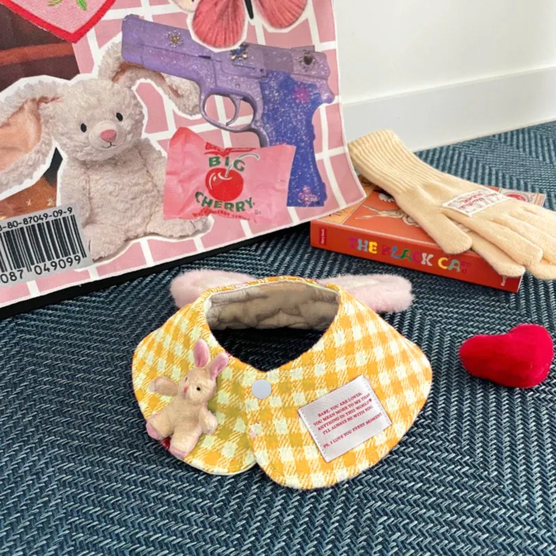 韩国ins新款可爱格纹兔子pet猫狗宠物围脖口水巾装饰斗篷披风衣服,淘宝优惠券,粉丝福利购,淘宝优惠卷