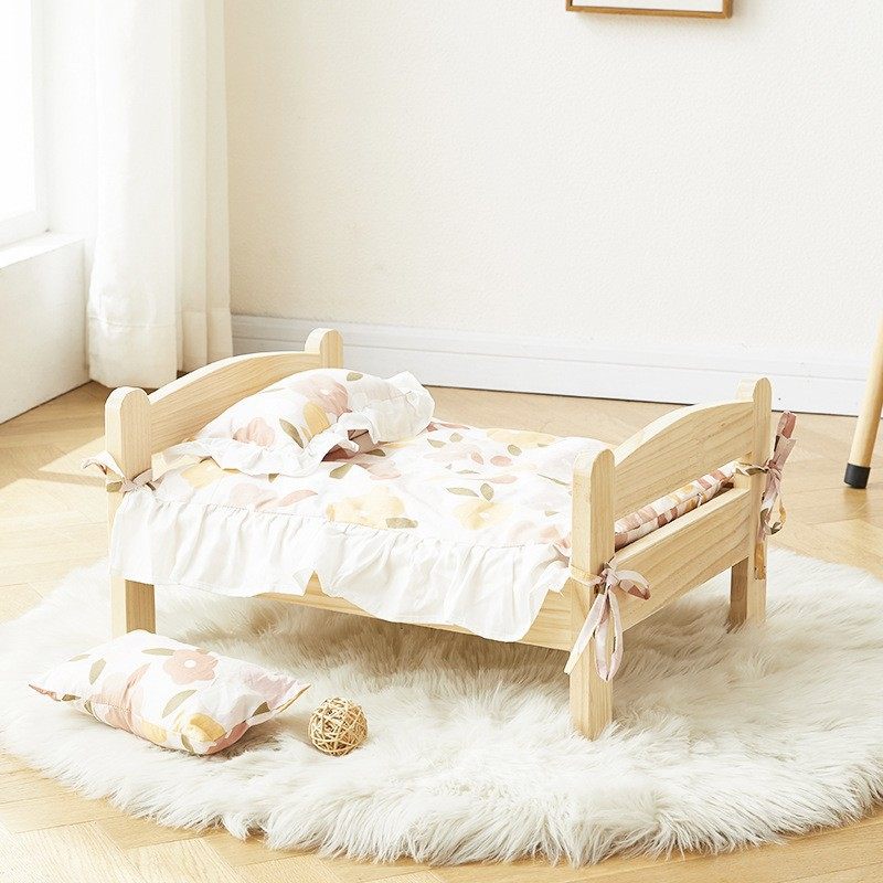 宠物窝四季通用狗窝封闭式离地床木质猫窝床头宠物柜室内实木狗床,淘宝优惠券,粉丝福利购,淘宝优惠卷