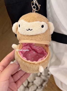 韩系可爱毛绒动物钥匙扣零钱包