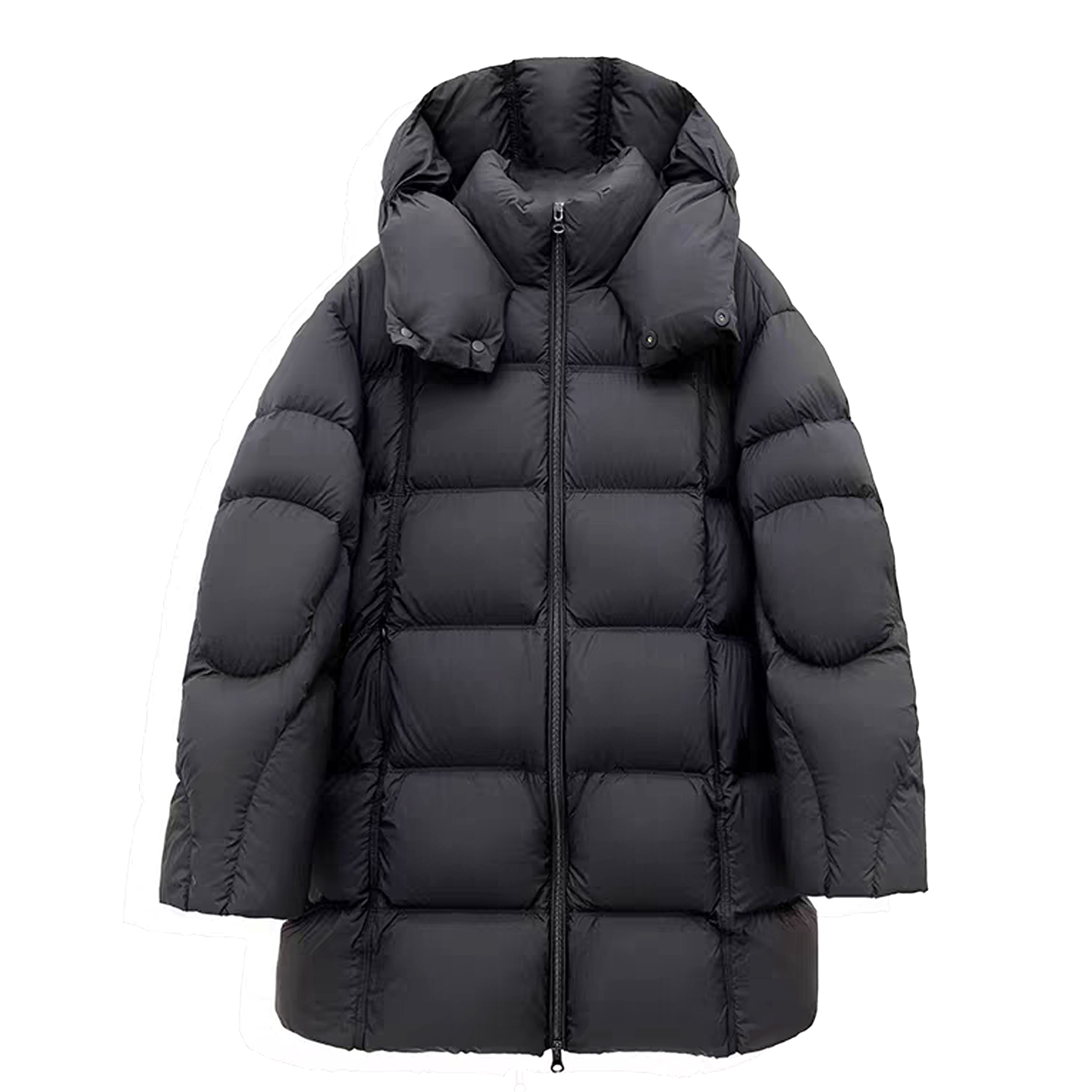 云朵泡芙羽绒服女童中长款2025冬新款大口袋加厚白鸭绒连帽面包服 - 图3