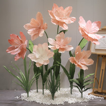 Large Artisanal Paper Art Genuine Silk Flower Wedding Stage Props Road Leading Arrangement Decoration Restaurant Mechen Shop Window Photography