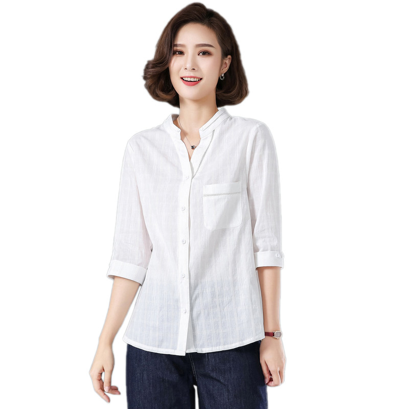 早秋气质薄款2020年新款七分袖衬衫 dkchenpin淘斯专卖衬衫